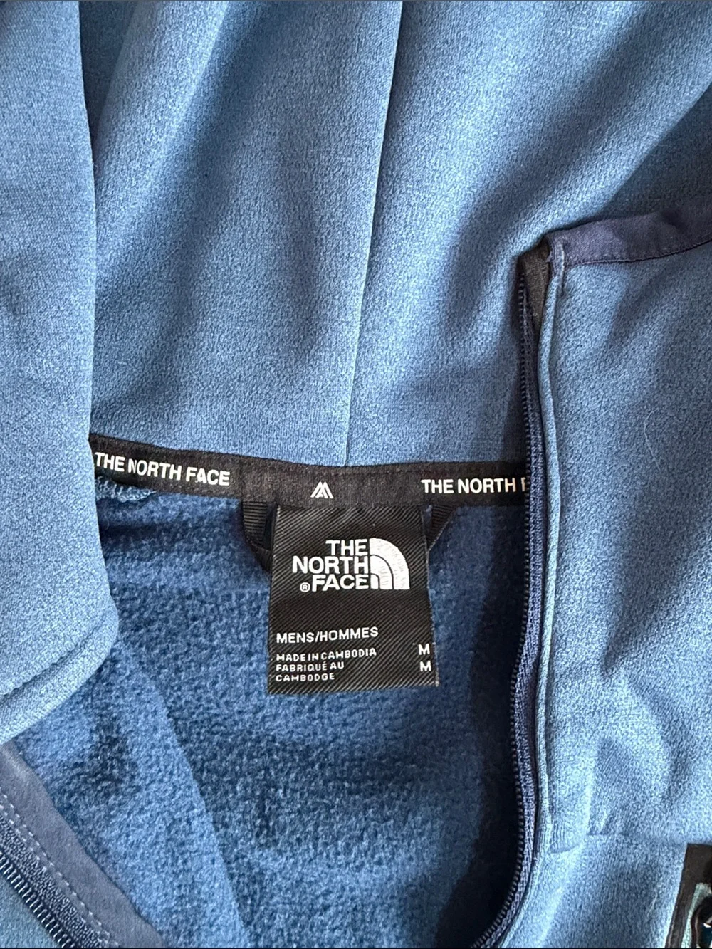 The North Face Men's Navy and Royal Blue Hooded Zip Pullover